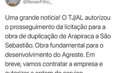 Renan Filho anuncia autorização para duplicar trecho na AL 220