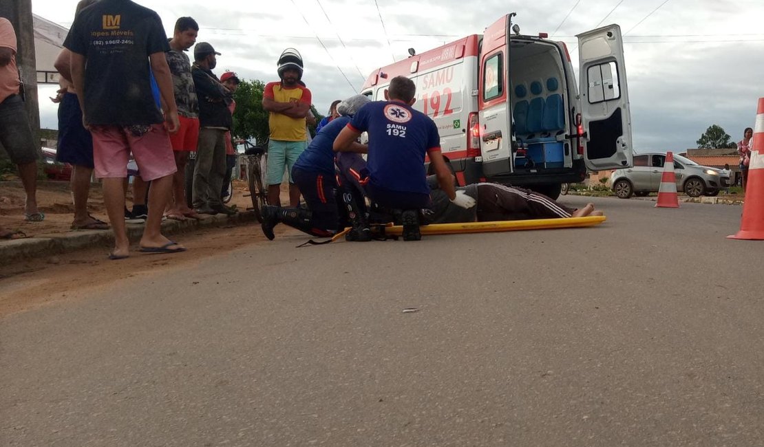 Motociclista colide em cachorro e fica ferido em Arapiraca