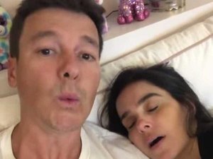 Rodrigo Faro filma mulher dormindo de boca aberta e fã diz: 'Vai te matar'