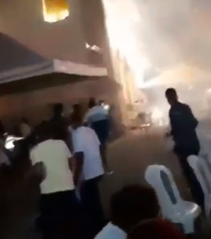 [Vídeo] Fogos de artifícios provocam acidente e deixam  24 feridos durante festa da padroeira em Coruripe