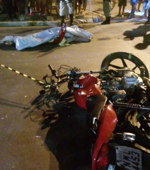 Acidente entre motocicleta e caminhonete deixa uma pessoa morta e outra ferida