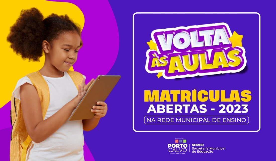 Secretaria de Educação divulga data para a renovação das matrículas da rede de ensino municipal de Porto Calvo