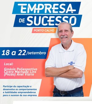 Sebrae anuncia capacitação para empresários em Porto Calvo