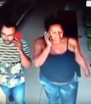 Câmeras de segurança flagram casal furtando loja em São Miguel dos Campos