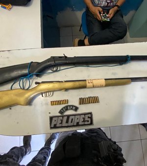 Acusados de comércio ilegal de armas são presos durante operação em Palmeira e Estrela de Alagoas