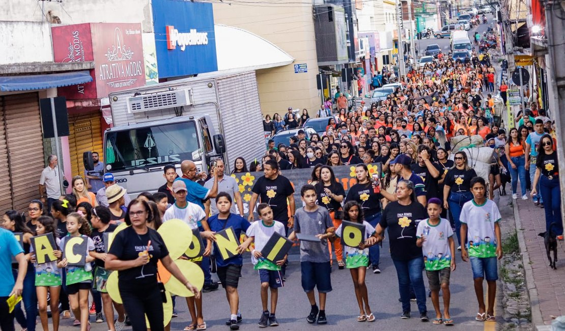 Caminhada contra o abuso sexual de crianças e adolescentes é realizada em Palmeira