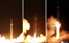 Imagens mostram o lançamento do míssil Hwasong-15 pela Coreia do Norte
