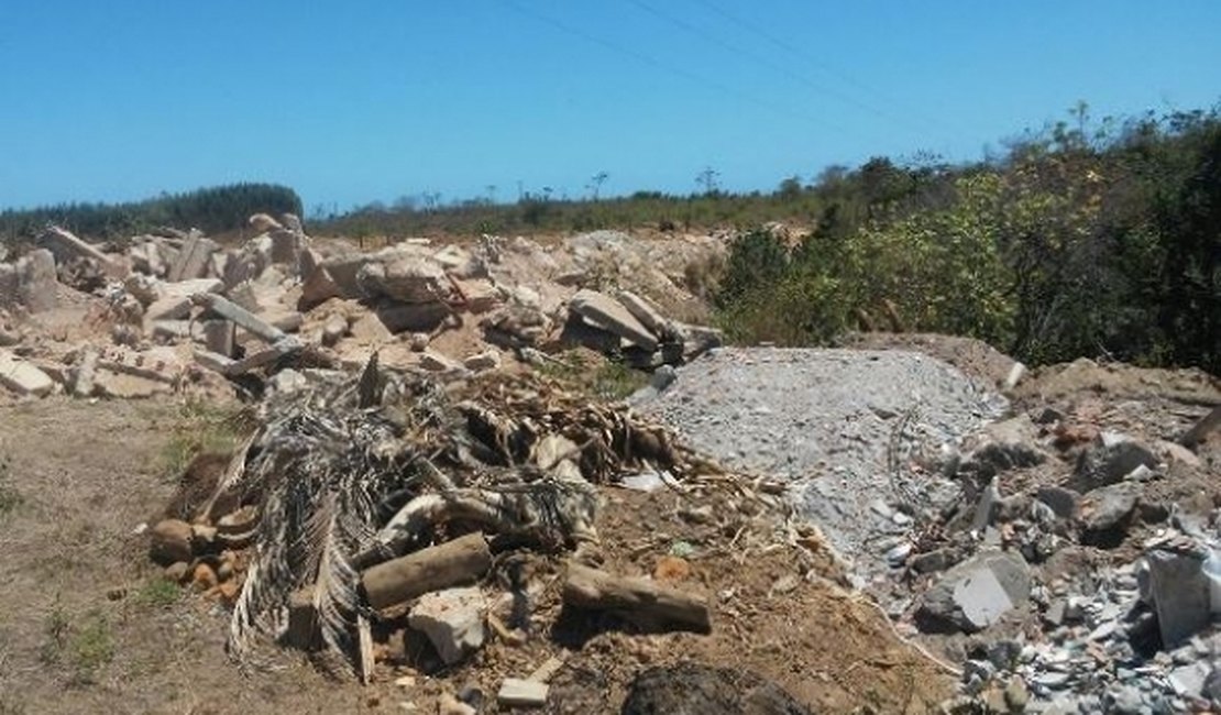 IMA notifica Prefeitura de Maceió por descarte irregular de material de construção