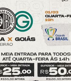 ASA divulga valores de ingressos para duelo diante do Goiás