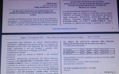 Contrato da Prefeitura de Novo Lino publicado no Diário Oficial
