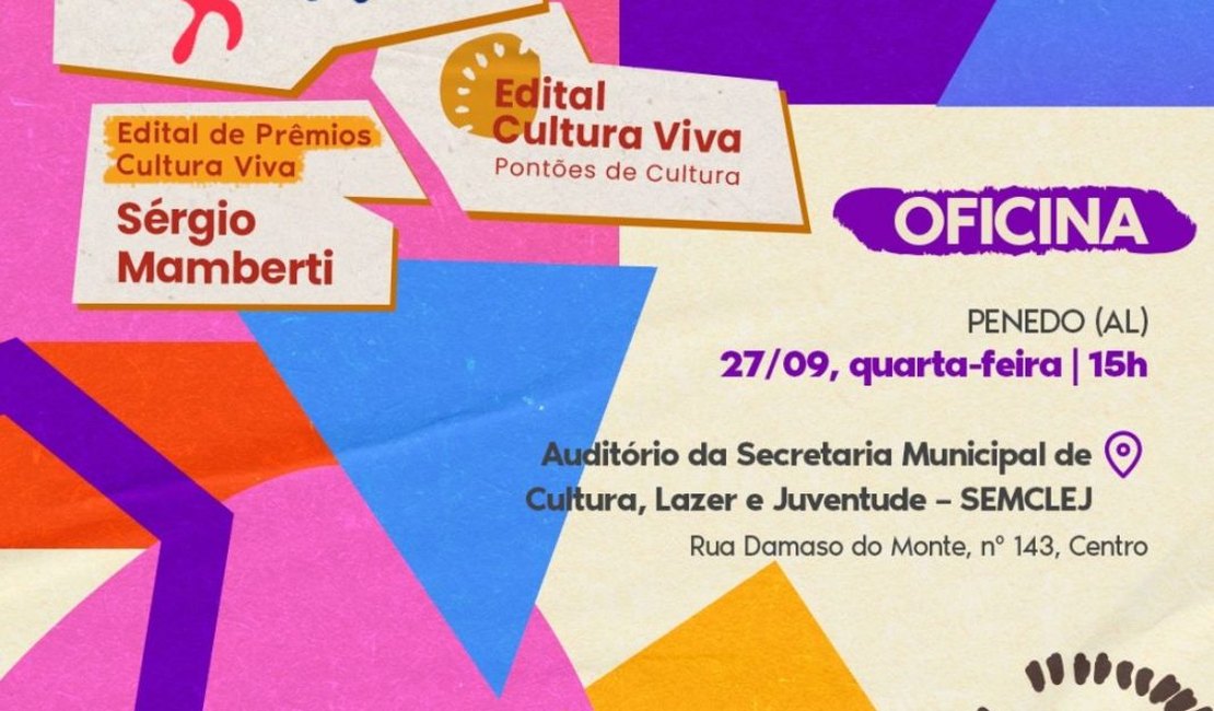 Circula Cultura Viva chega em Penedo nesta quarta, 27, para orientar sobre editais lançados pelo MinC