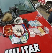 Polícia apreende 4 kg de maconha, revólver e munições durante operação