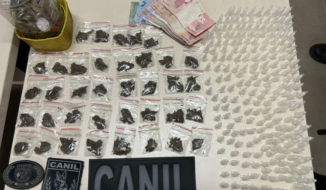 Jovem de 25 anos é preso após ser flagrado com grande quantidade de cocaína e maconha na Vila Bananeira