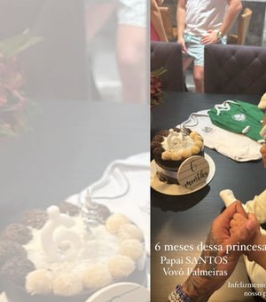 Neymar comemora 'mêsversário' de filha com tema final do Paulistão