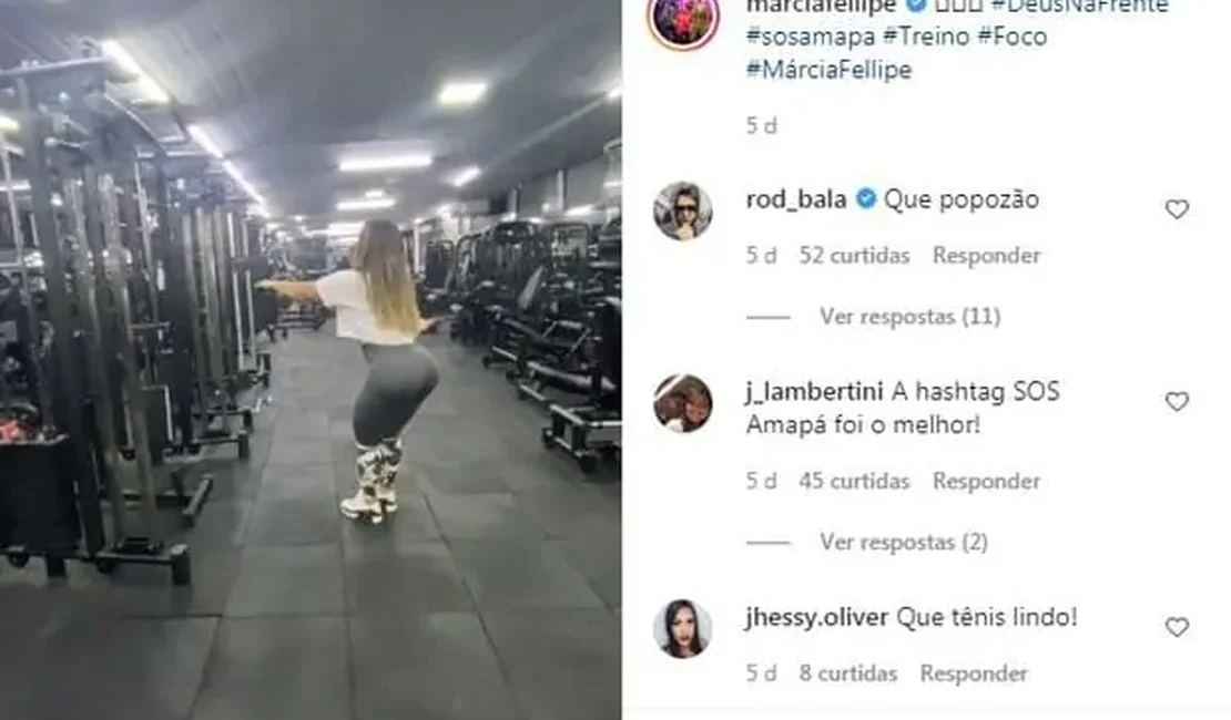 Márcia Fellipe é detonada na web após usar hashtag indevida em vídeo de treino