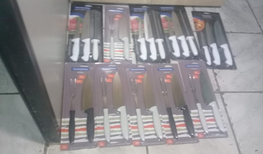 Homem é preso após furtar facas dentro de estabelecimento comercial em Maceió 