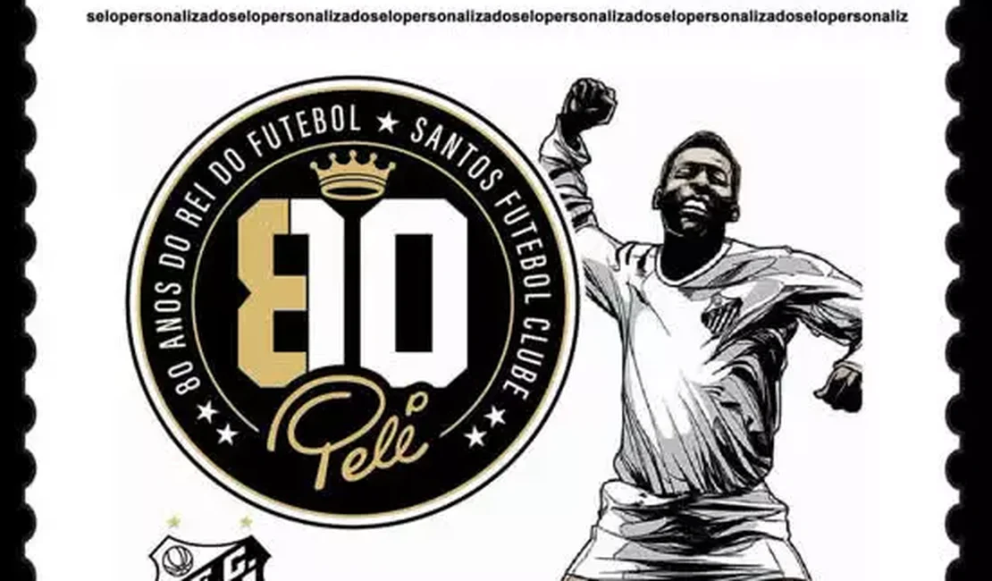 Selo e carimbo dos Correios homenageiam 80 anos de Pelé