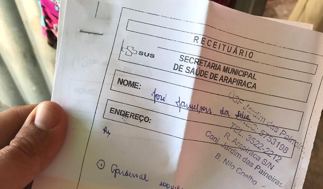 Cria entrega remédio errado para paciente com paralisia cerebral em Arapiraca