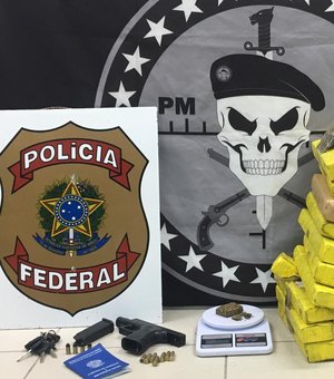 Ação entre Polícia Federal e Militar apreende 25 quilos de maconha no Agreste