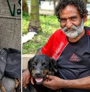 Morador de rua doa casaco para cachorro e os dois conseguem abrigo