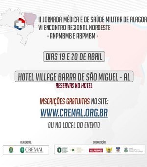 II Jornada Médica e de Saúde Militar de Alagoas tem inscrições abertas