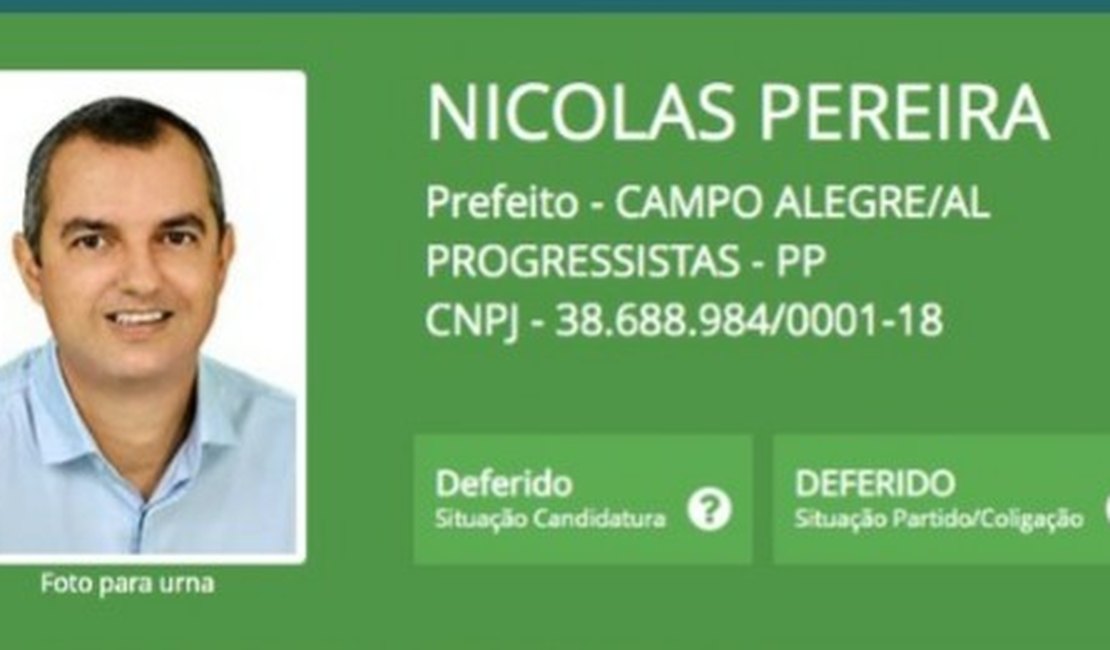 Pesquisa registrada no TRE aponta vitória de Nicolas Pereira na eleição de Campo Alegre