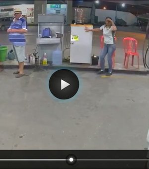 [Vídeo] Câmeras de vigilância flagram assalto a posto de combustíveis