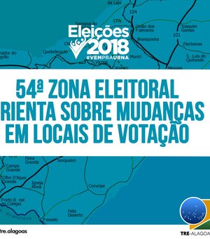 54ª Zona Eleitoral orienta sobre mudanças em locais de votação