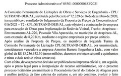 Processo administrativo publicado pelo prefeito Luciano Barbosa através do Instagram
