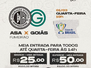 Diretoria do ASA define valores de ingressos para partida desta quarta (01) contra o Goiás