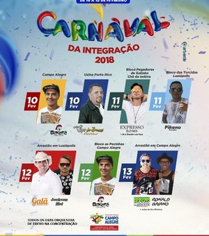 Confira a programação oficial do Carnaval da Integração em Campo Alegre