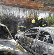 Incêndio deixa carros em chamas em via pública de Maceió