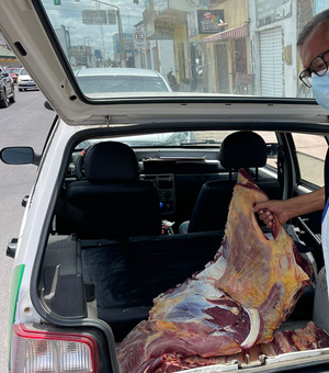 Cerca de 100 quilos de carne bovina foram apreendidos durante fiscalização da Vigilância Sanitária de Arapiraca