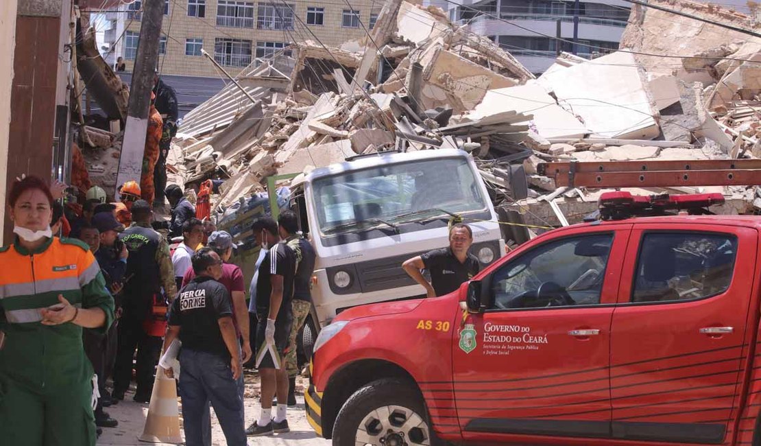 Bombeiros confirmam 2ª morte no prédio que desabou em Fortaleza