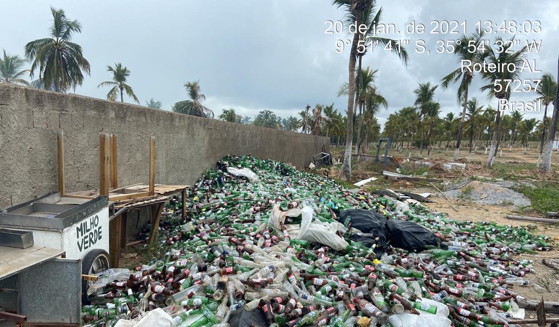IMA multa em R$ 30 mil o complexo turístico do Gunga por descarte irregular de resíduos