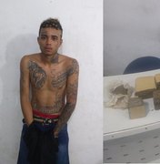Jovem é preso com droga que iria comercializar em Maceió