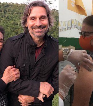 Murilo Rosa comemora mãe ser vacinada contra Covid-19: