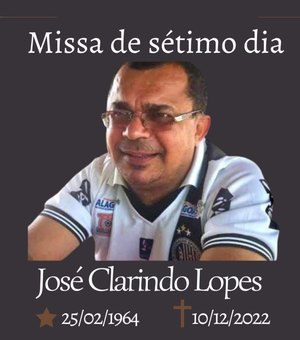 Missa de 7º Dia do ex-vereador José Clarindo Lopes será realizada nesta sexta-feira, 19