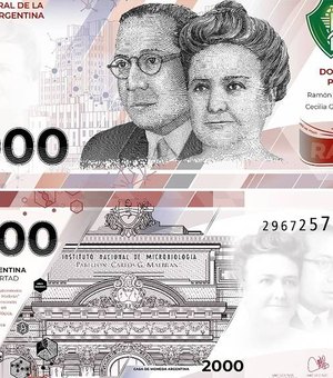 Mergulhada em inflação, Argentina lança nota de 2.000 pesos, equivalente a R$ 20