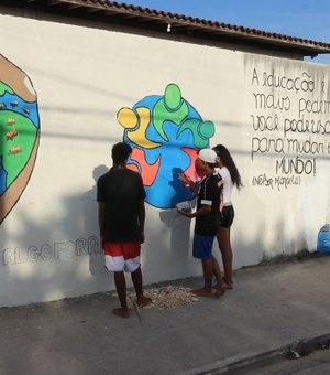 Com criatividade, alunos do ensino integral de Alagoas revitalizam escolas com arte