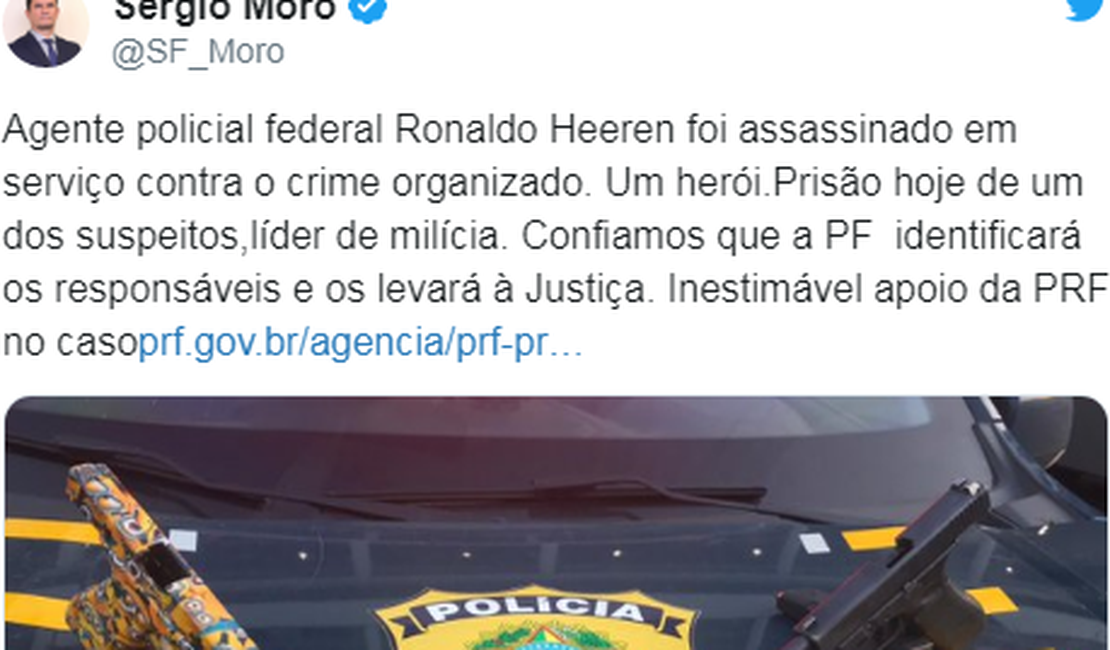 Moro anuncia prisão de miliciano que assassinou PF