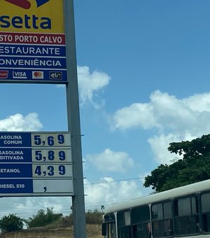 Preço do litro da gasolina em Porto Calvo está acima da média cobrada em Maceió