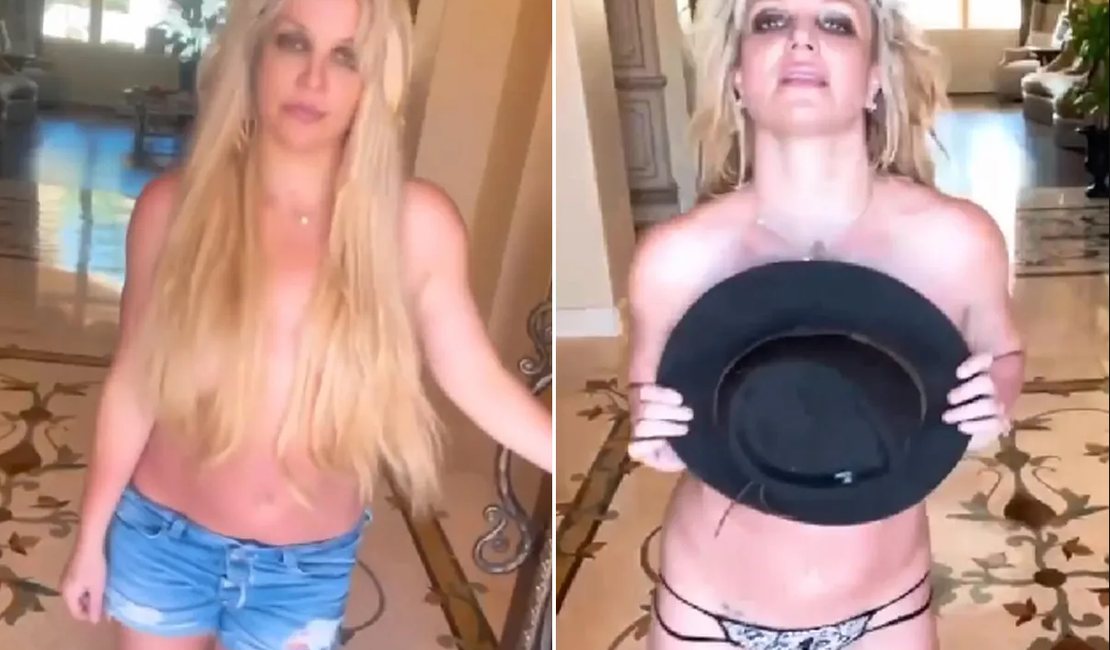 Britney Spears volta ao Instagram com vídeo de topless e manda recado para os filhos