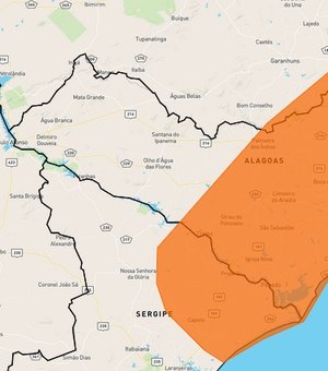 Inmet emite alerta de risco de alagamentos e deslizamentos para Maceió e outros 77 municípios
