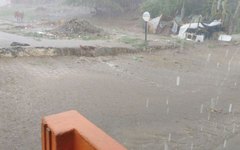 Chuva volta a alagar Traipu no Baixo São Francisco de Alagoas