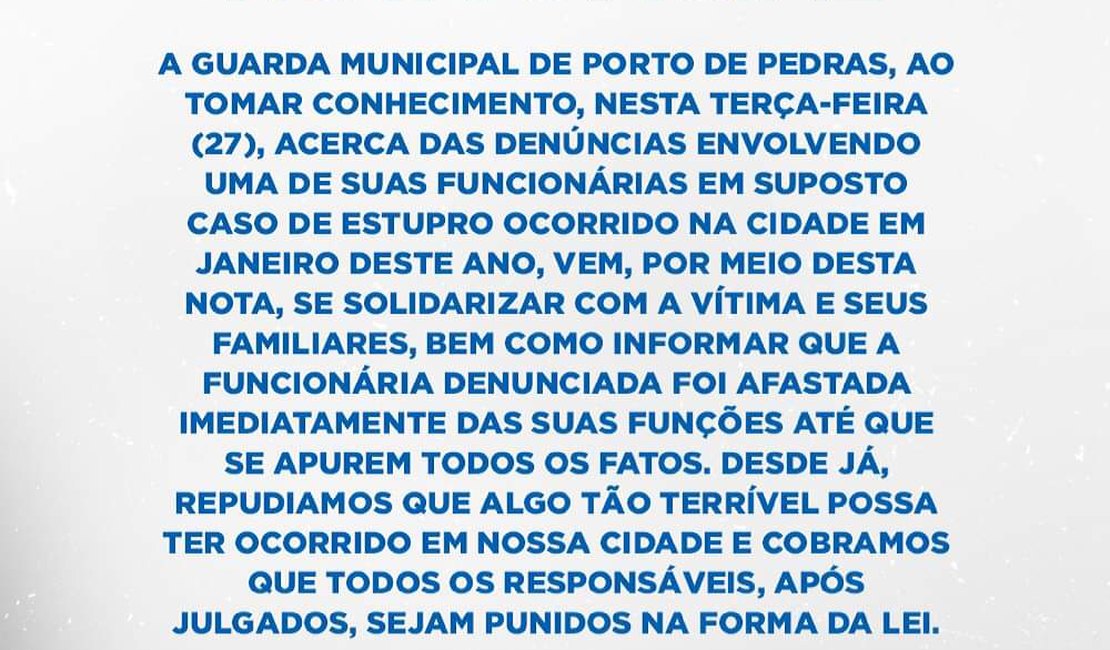 Prefeitura de Porto de Pedras afasta funcionária envolvida em caso de estupro