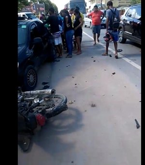 Motociclista colide com carro na AL-101 Norte, em Maragogi