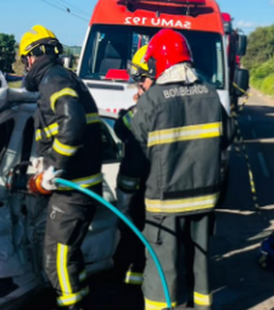 Colisão entre carro e caminhão mata uma pessoa e deixa outra ferida na AL 220, em Arapiraca