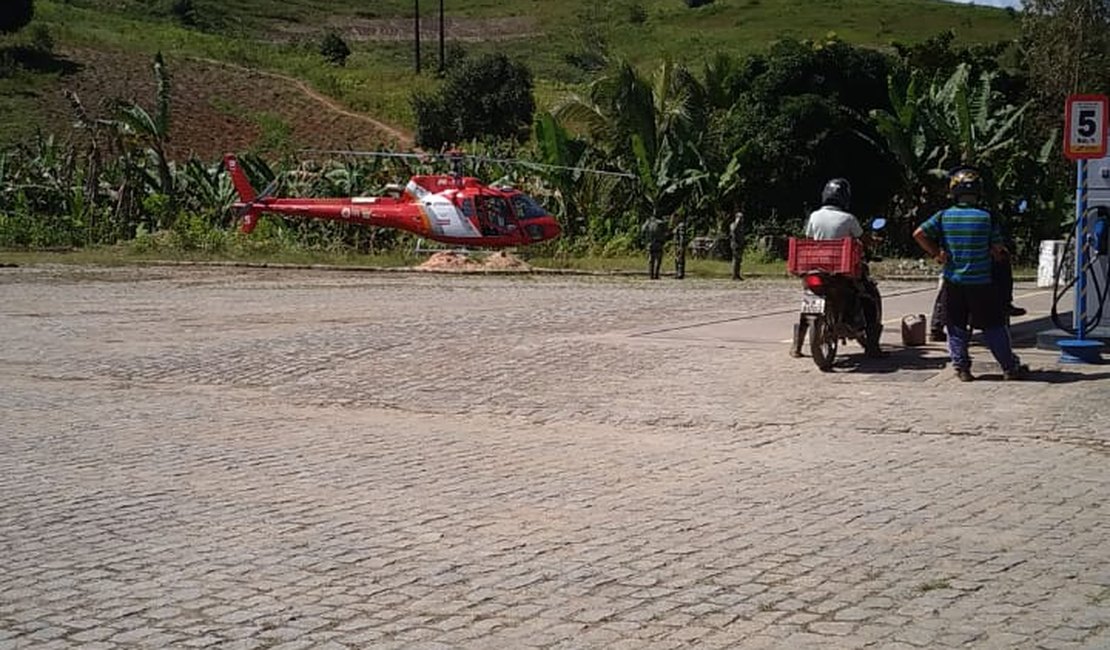Criança em estado grave é transferida para HGE em helicóptero do Samu