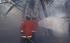 Quarto de pousada é atingido durante incêndio em vegetação